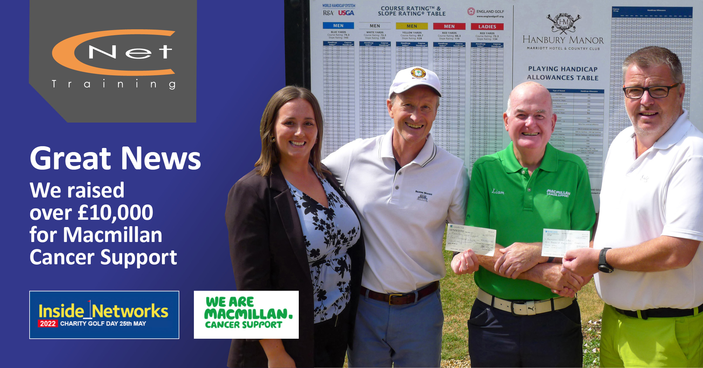 25.07.22 Social Post Inside_Networks Golf - Macmillan cheque presentation_v2