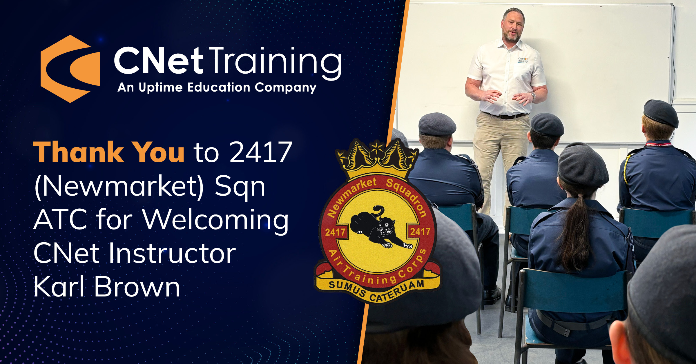 16.05.24 Charlie at Newmarket Squadron Air Cadets Social Post v1